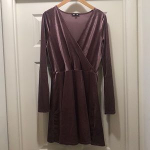 Express velvet long sleeved dress